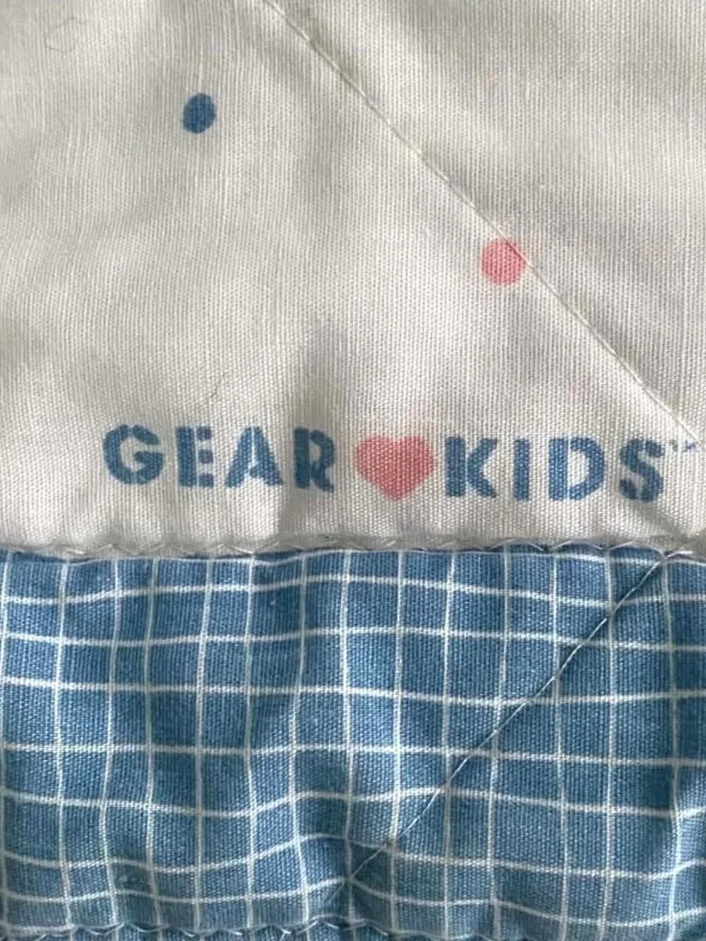 Vintage GAP Kids Teddy Bear Quilt GEAR ♥ KIDS Blue Pink Y2K Nursery